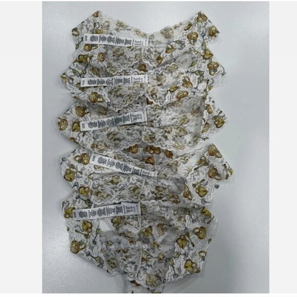 NEW $125 Hanky Panky 5-Pack Print Original Rise Lace Thong Plus Size - Picture 2 of 4